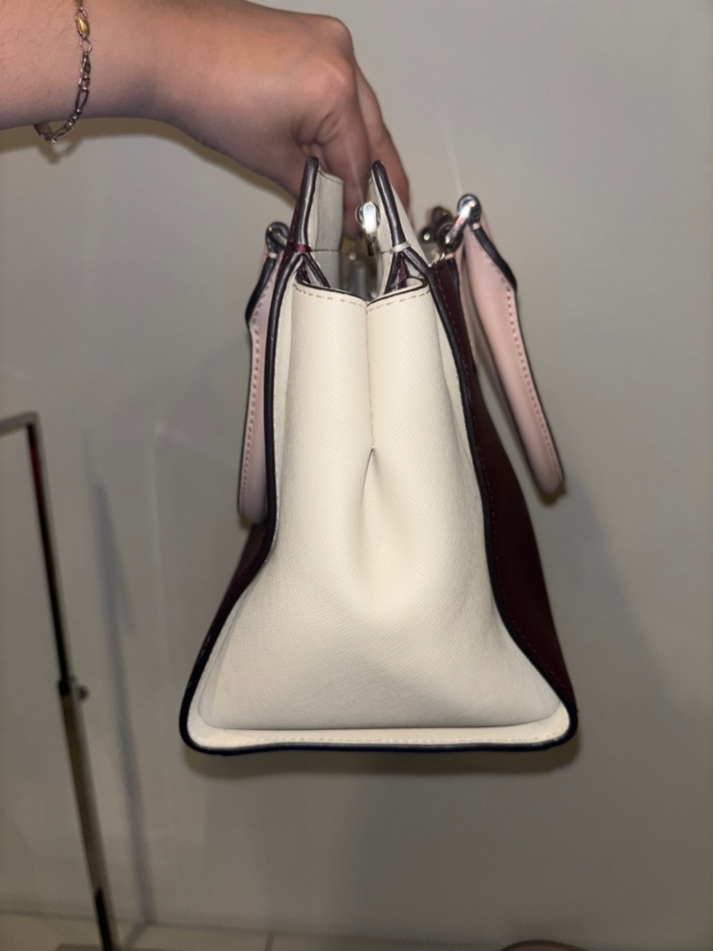 kate spade Colorblock Satchel in Burgundy, Blush & Cream - Picture 10 of 10